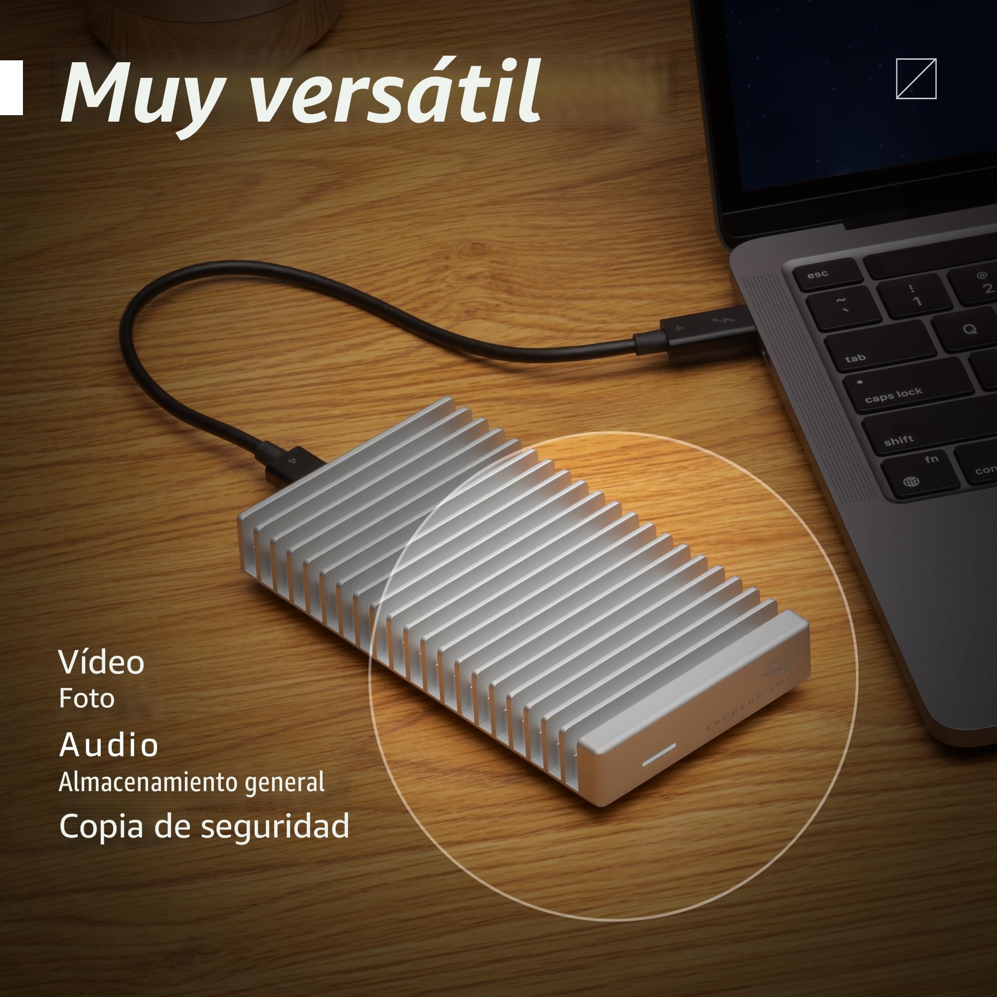 OWC Express 1M2 NVMe Thunderbolt (USB-C) SSD USB4 Ultra Fast External SSD Drive con Carcasa de disipador de Calor de Aluminio (Solo Caja)