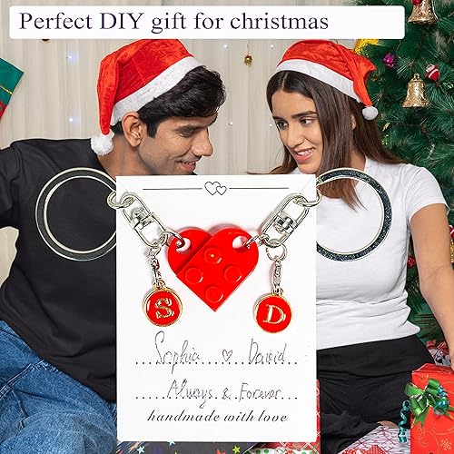 Miniatura 5 de Regamor Llavero de corazón a juego de ladrillo para pareja, novio, novia, día de San Valentín, regalo de Navidad, regalos para parejas