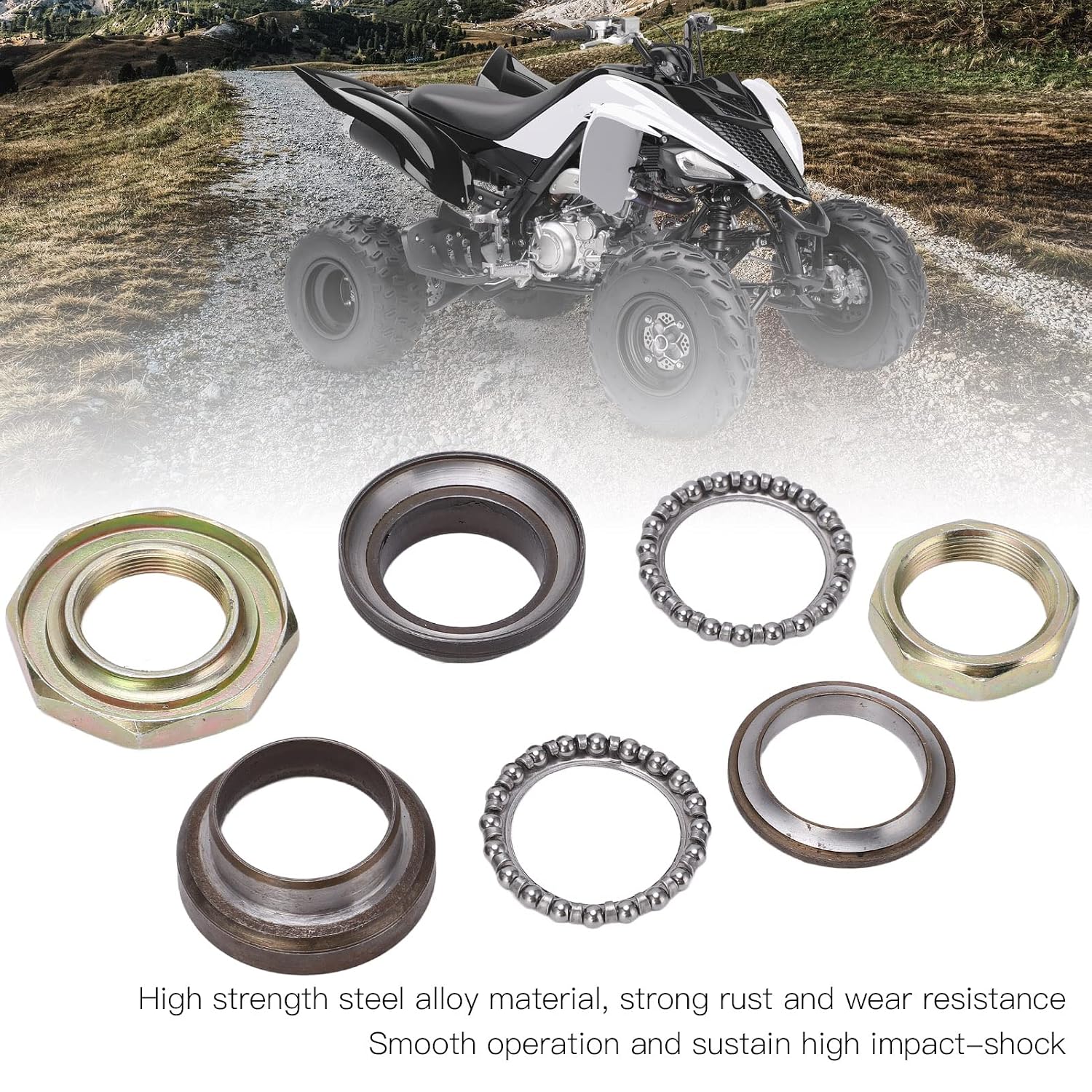 Steering Stem Bearing Kit, Fork Steering Stem Head Bearing Proof Steel Alloy High Strength for GY6 50 60 Karts Scooters ATV UTV pw50 Steering stem Bearing kit