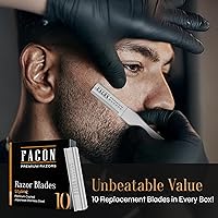 Vista 5 de Facón Beard Razor for Men - Professional Beard Shaping Tool Grooming Kit with 11 Replacement Blades, Mustache Shaper, Edger & Lineup, Premium