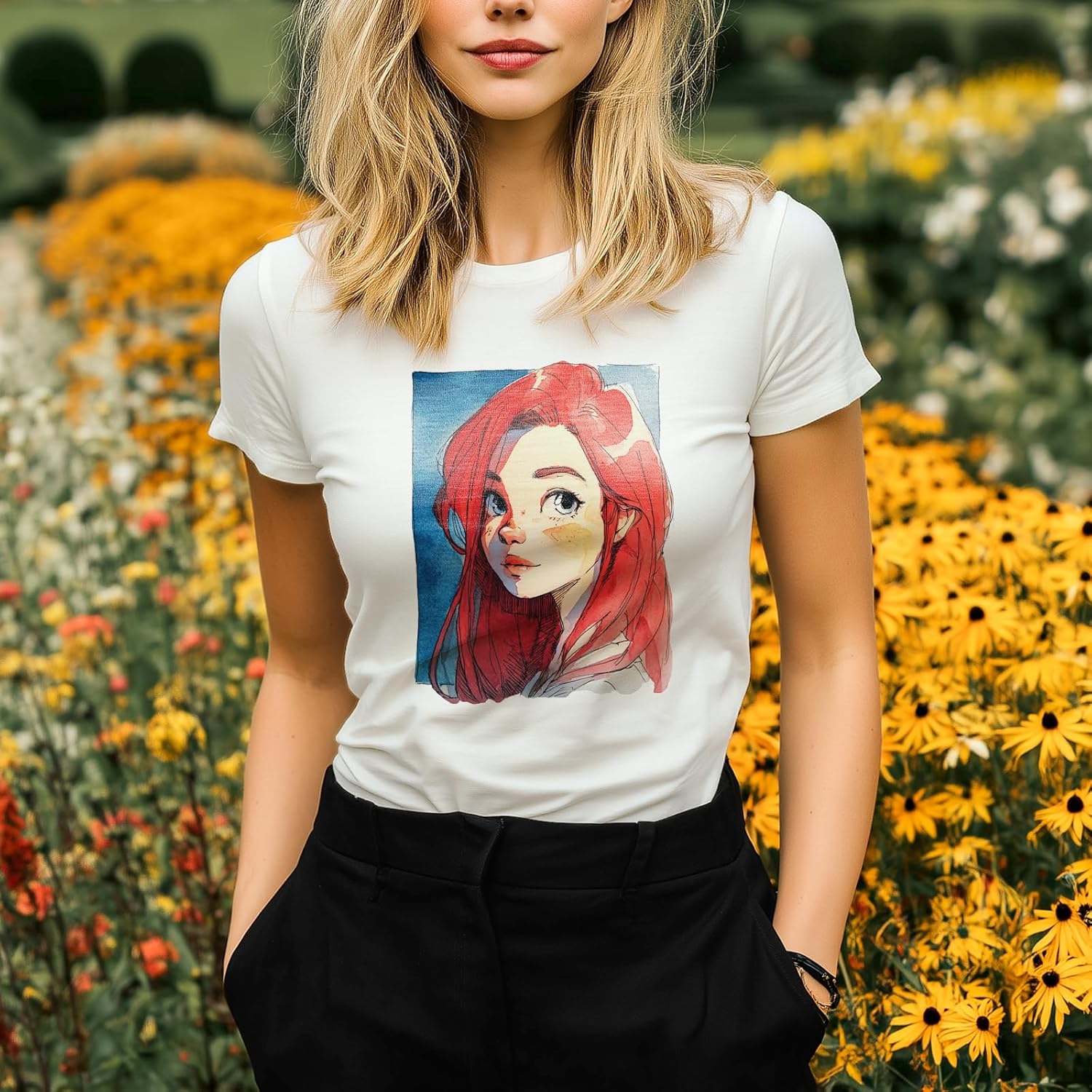 Women's Spring Tops Short Sleeve Crew Neck Elegent Tees Breathable Cotton Hawaiian Beach Undershirt - Image 2