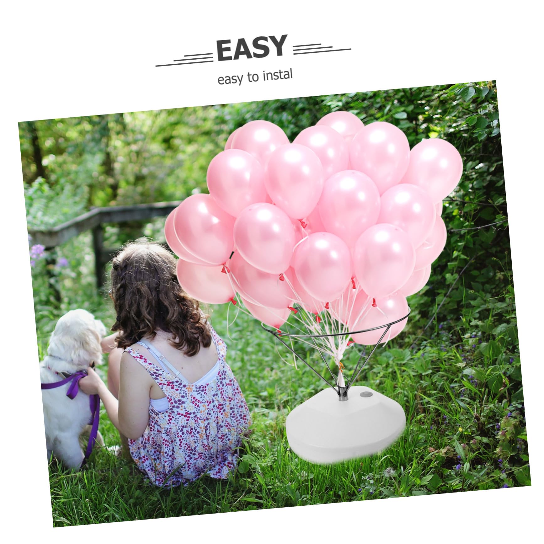 Ballon Präsentationsständer 1 Satz mit Sockel aus Kunststoff und Edelstahl | Windfest, Vielseitig für Verschiedene Ballongrößen und Formen, Halloween Feier, Hochzeit und Party