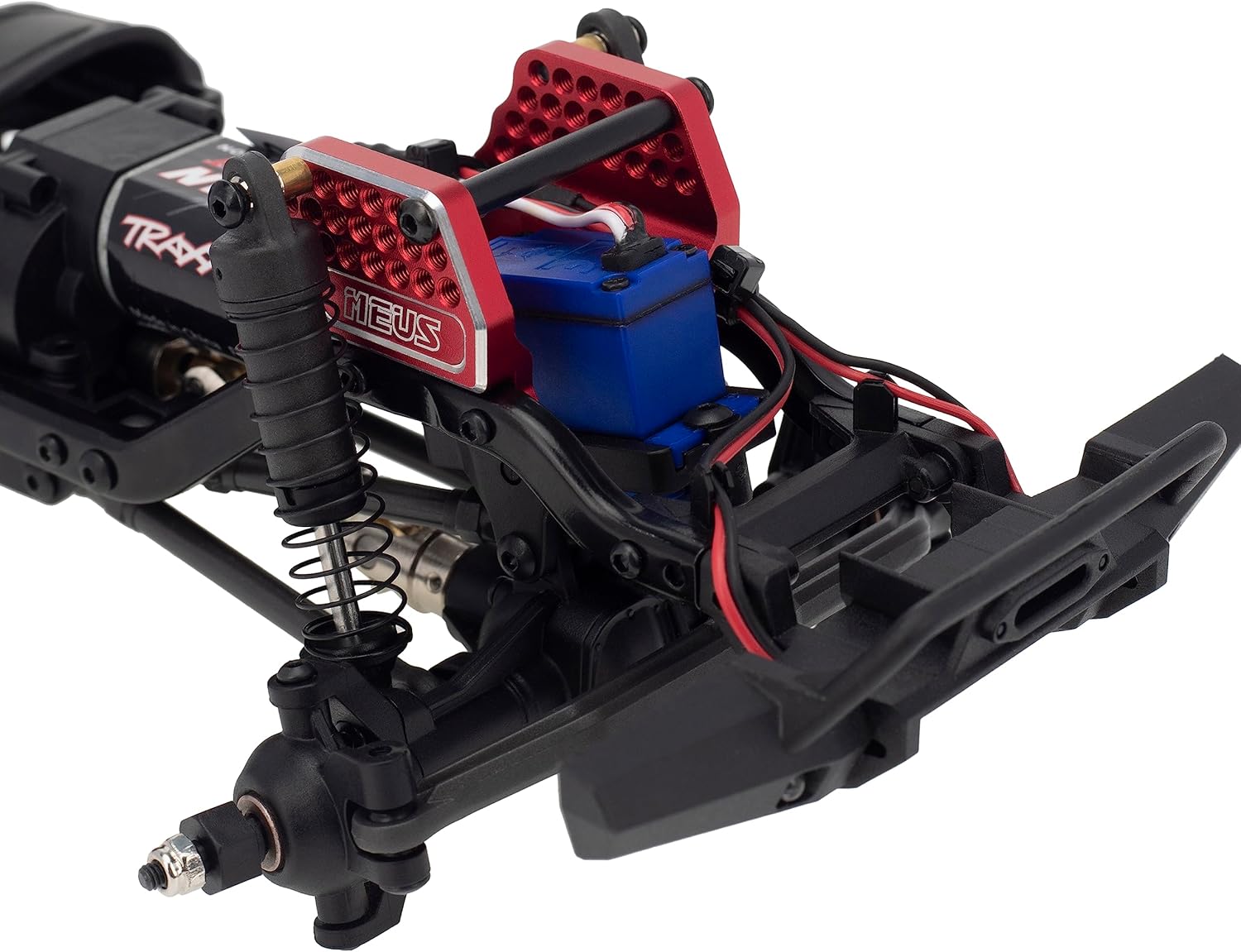 MEUS RACING Adjustable TRX4M Shock Mount for TRX4M Defender 1/18 RC Crawler Car Upgrades Parts(Red)