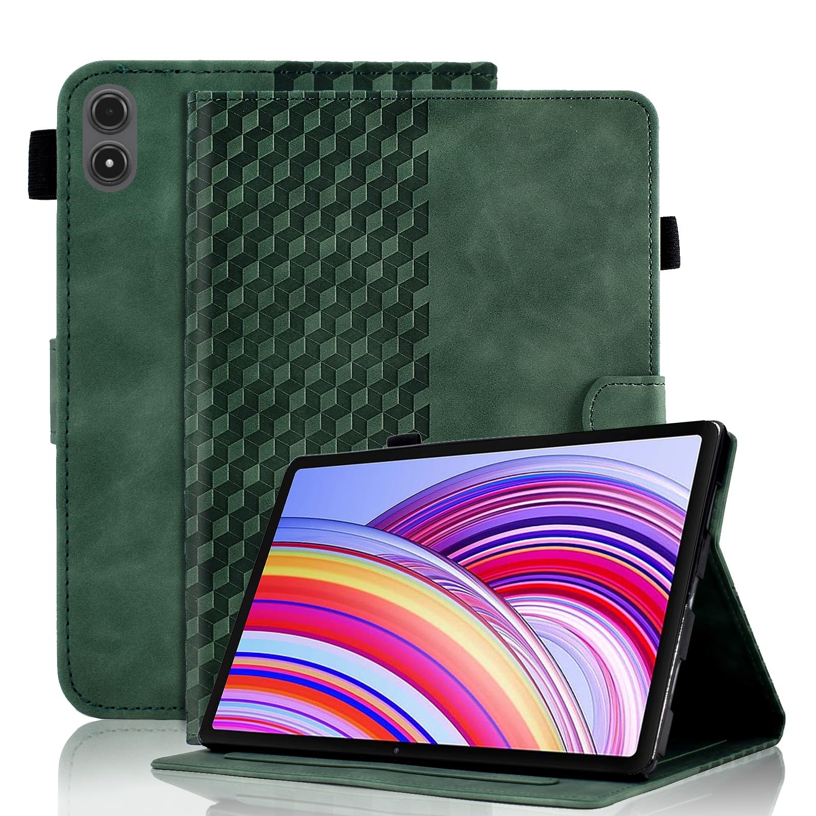 Case for Honor Pad X8a 11 Inch Tablet 2024 Protective Case Premium Leather Folio Smart Case with Auto Sleep/Wake Pen Holder Card Slot for Honor Pad X8a- Dark Green — view 11