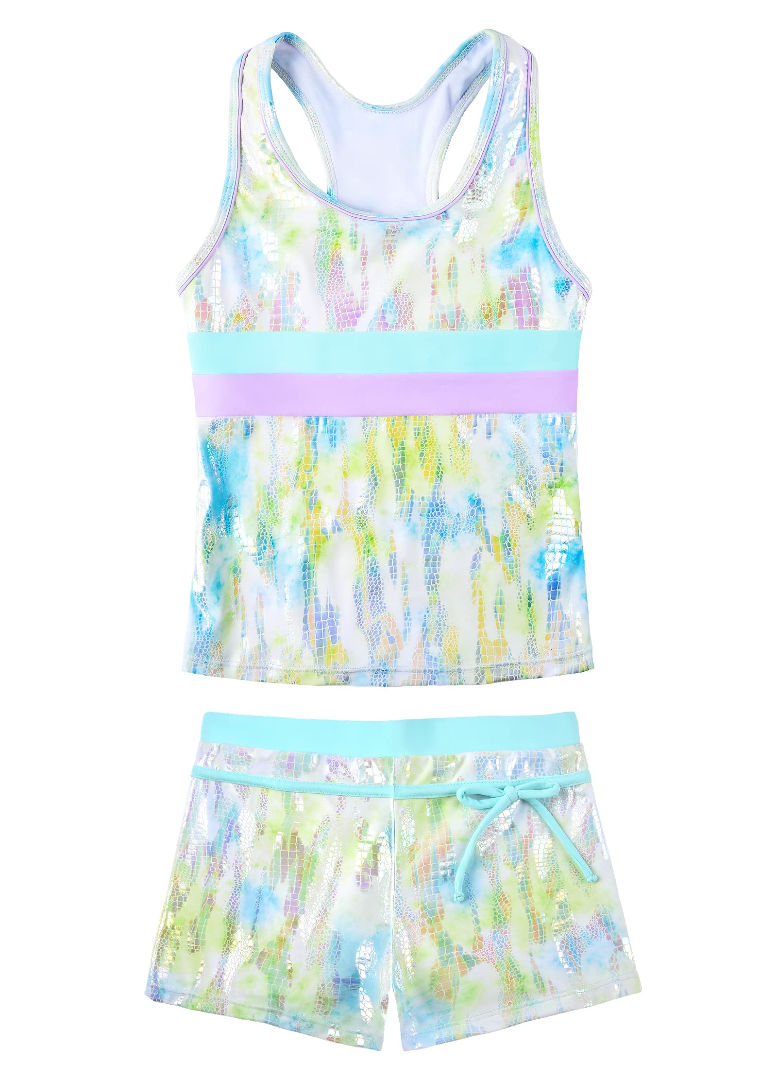 JerrisApparel Little Girls' Summer Two Piece Boyshort Tankini Kids Swimsuit