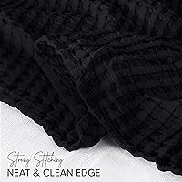 Vista 5 de Utopia Bedding Manta de Waffle Negra de Algodón 100% 300 GSM [King - 90x108 Pulgadas] Manta de Cama Suave Ligera Transpirable para Todas