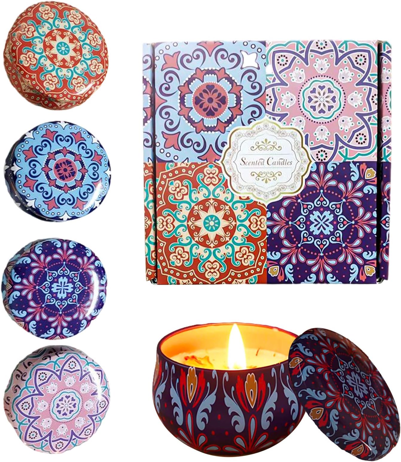 TTRWIN 4 Pack Scented Candles Gift Set, Natural Soy Wax Candles