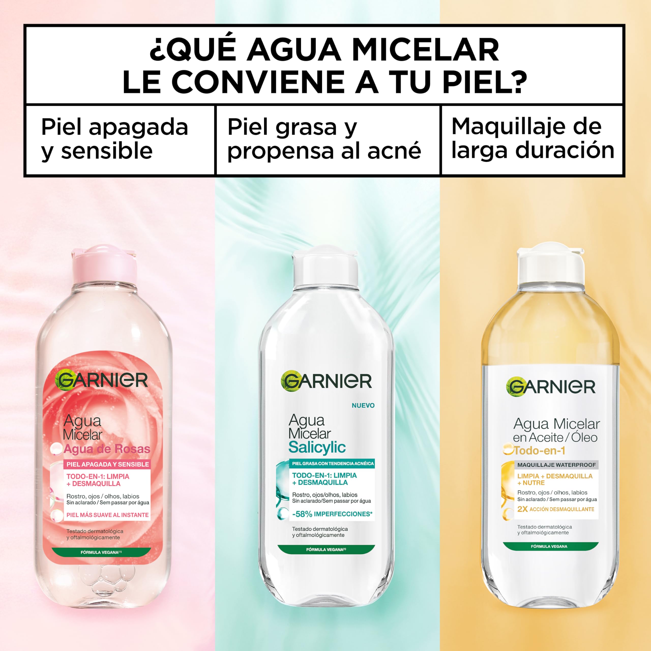 Garnier Agua Micelar con Agua de Rosas Todo en 1 para pieles apagadas y sensibles - Piel más suave al instante - Hipoalergénica - Cruelty-Free International y Vegana 400 ml — view 8