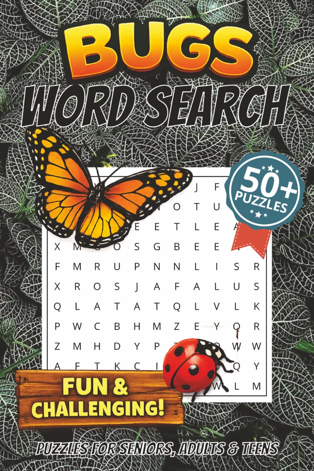 Bugs Word Search Puzzle Book: Word Searches with Easy to Ready Print about Bugs, Insects, Creepy Crawlies, and More | 6x9 inches, 110 pages | 50+ ... Gift for Vacations, Hollidays and Free Times