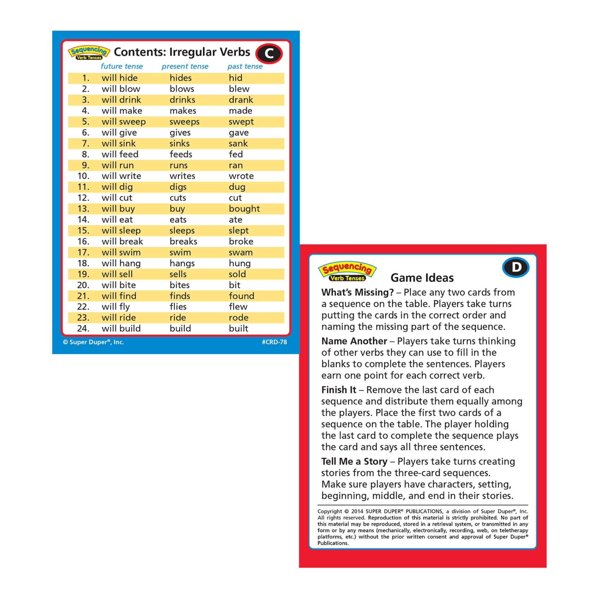 Buy Sequencing Regular and Irregular Verb Tenses Fun Deck Flash