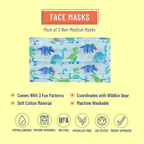 Miniatura 5 de Wildkin - Mochila infantil de 16 pulgadas con máscara facial (tierra de dinosaurio)