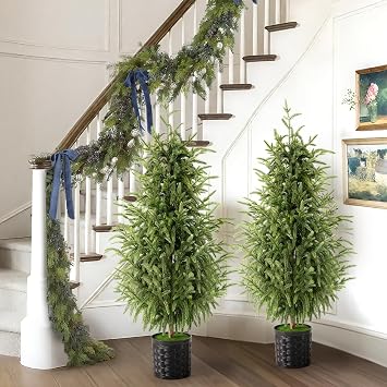 Christmas Decorations, 2 Pack 3FT Artificial Norfolk Pine Tree