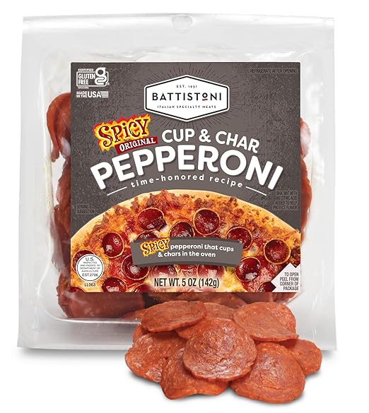 Battistoni Cup & Char Spicy Pepperoni, Single 5oz Pouch