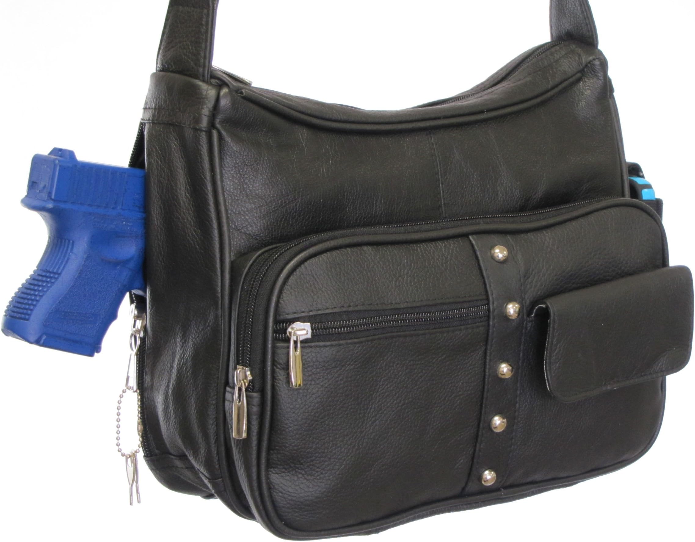 Concealed Carry Purse - Classic Black Leather - Perfect for All Occasions