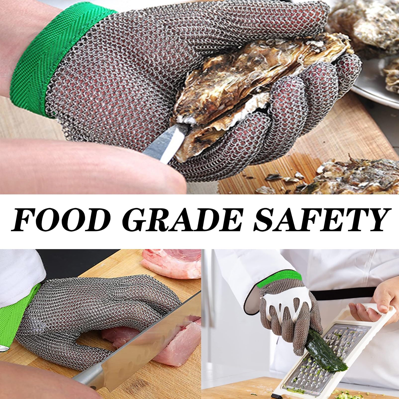Gant Anti Coupure Gants De Mandoline Anti-couteau Coupés En Usine, Gants De Travail De Sécurité Antidérapants Avec Bracelet En Nylon Réglable(XXL)