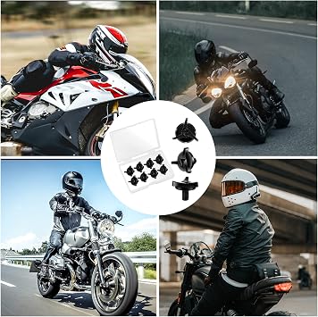 8pcs Motorcycle Helmet Screws, Motorcycle Helmet Visor Screws Helmet Visor Screws Motorcycle Helmet Accessories (Black, Transparent Gasket)
