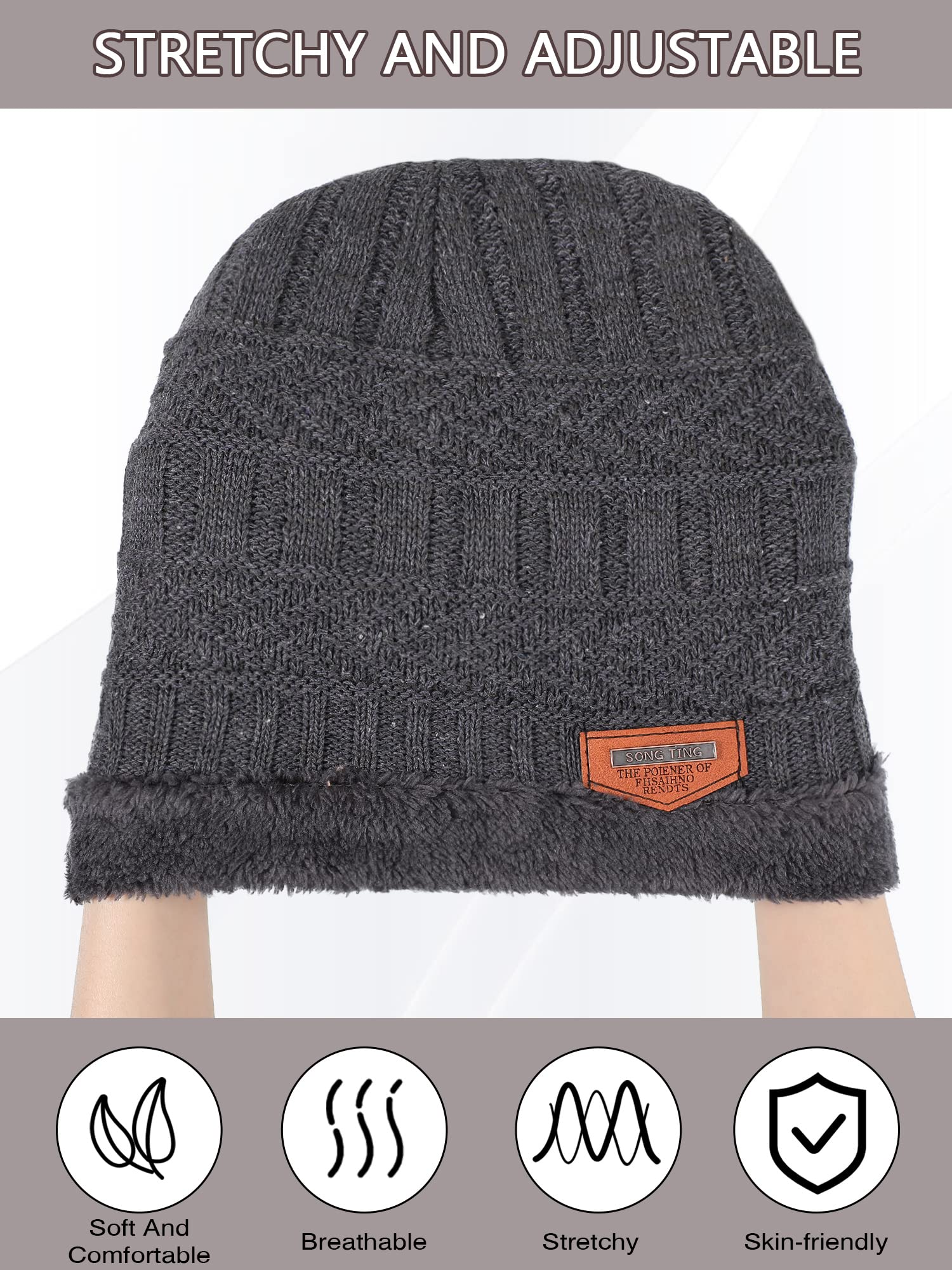 Kigeli 24 pz inverno Beanie Bulk per uomo donna, interno in pile caldo cappello donazioni senza casa spessa teschio berretto invernale lavorato a maglia Beanie, nero, blu navy, rosso, grigio, caffè,