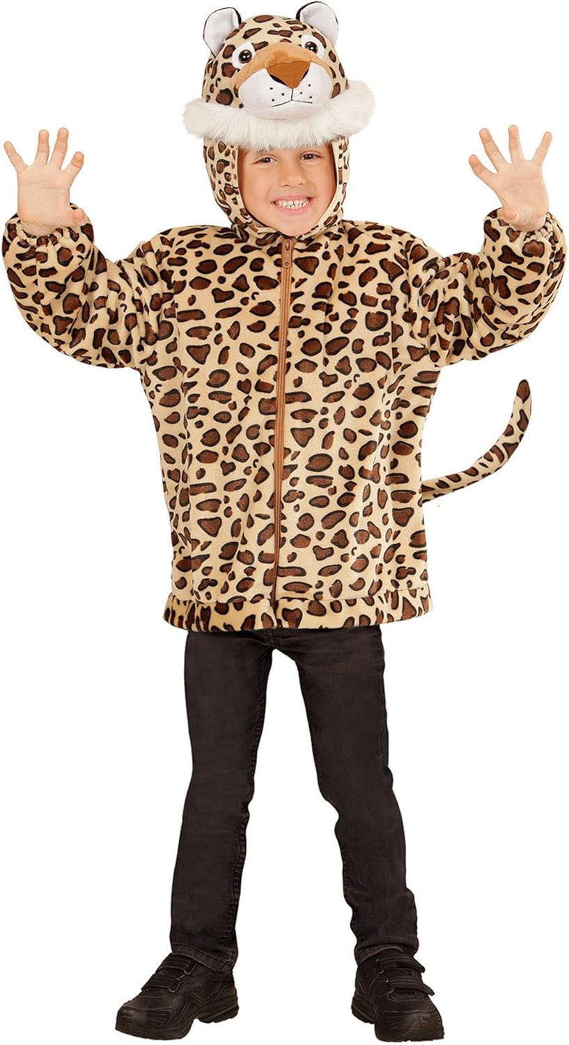 WIDMANN 97493 ? Disfraz para niños Leopard de peluche, chaqueta con capucha y máscara , color/modelo surtido