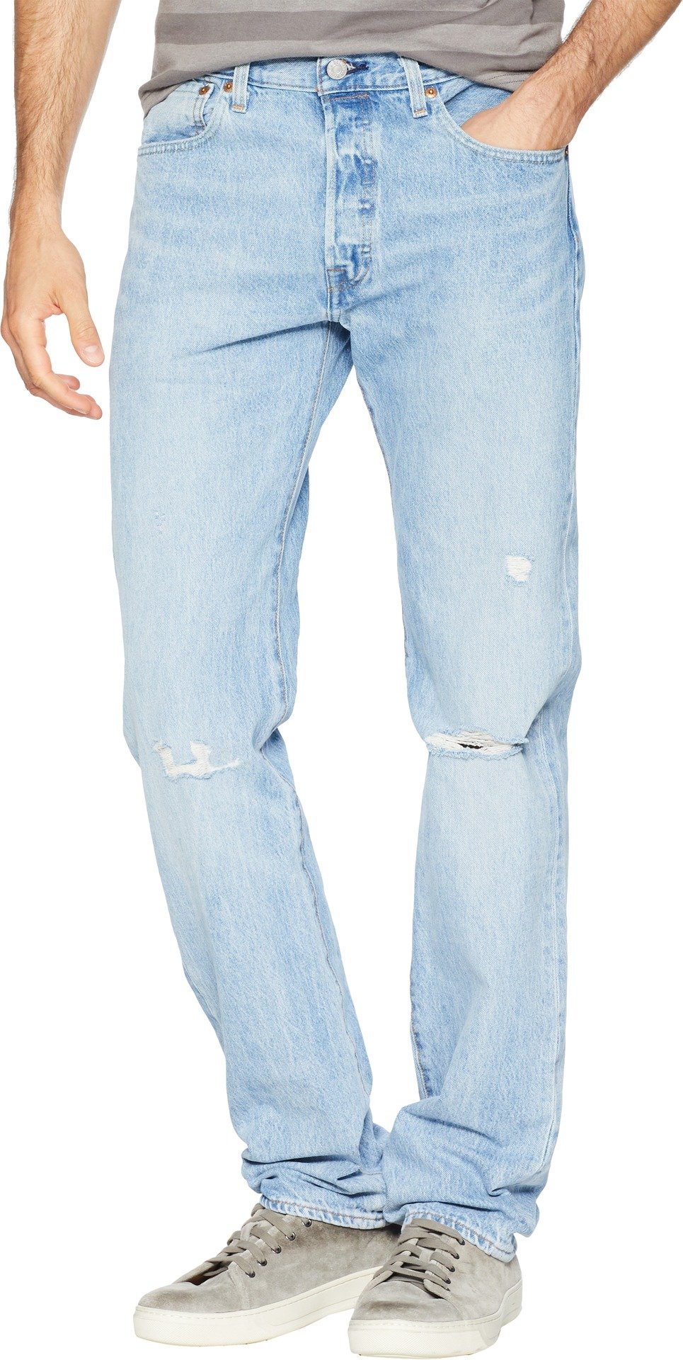 Levis Mens 501 Original Fit Jeans Also Available in Big Tall Damaged Hector-Warp Stretch 34W x 34L