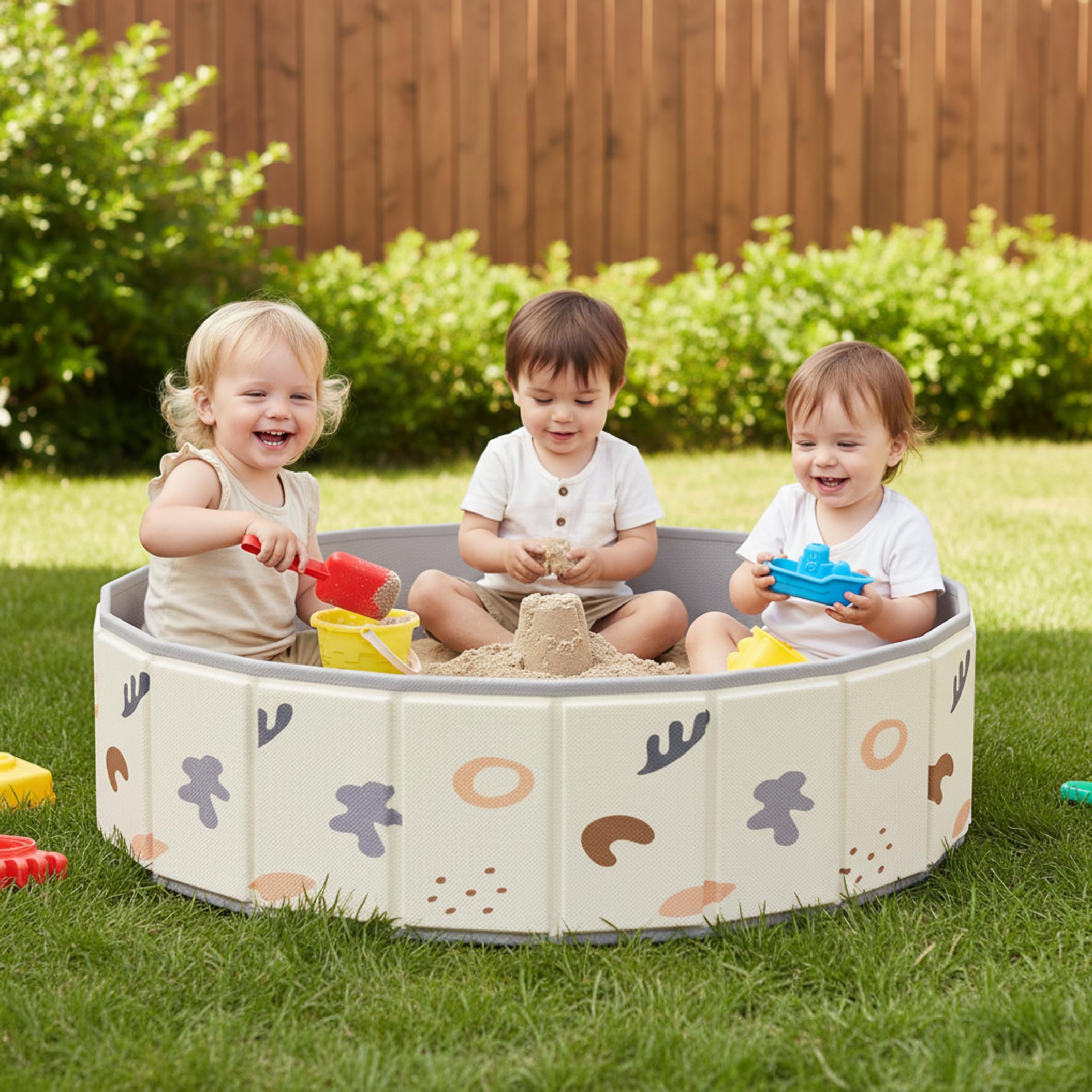 Pataugeoire, Petite Piscine Pliable pour Enfants pour Chiens, piscines de Jeu intérieures et extérieures de Grand Espace avec Sac Rangement pour Enfants, 100 cm