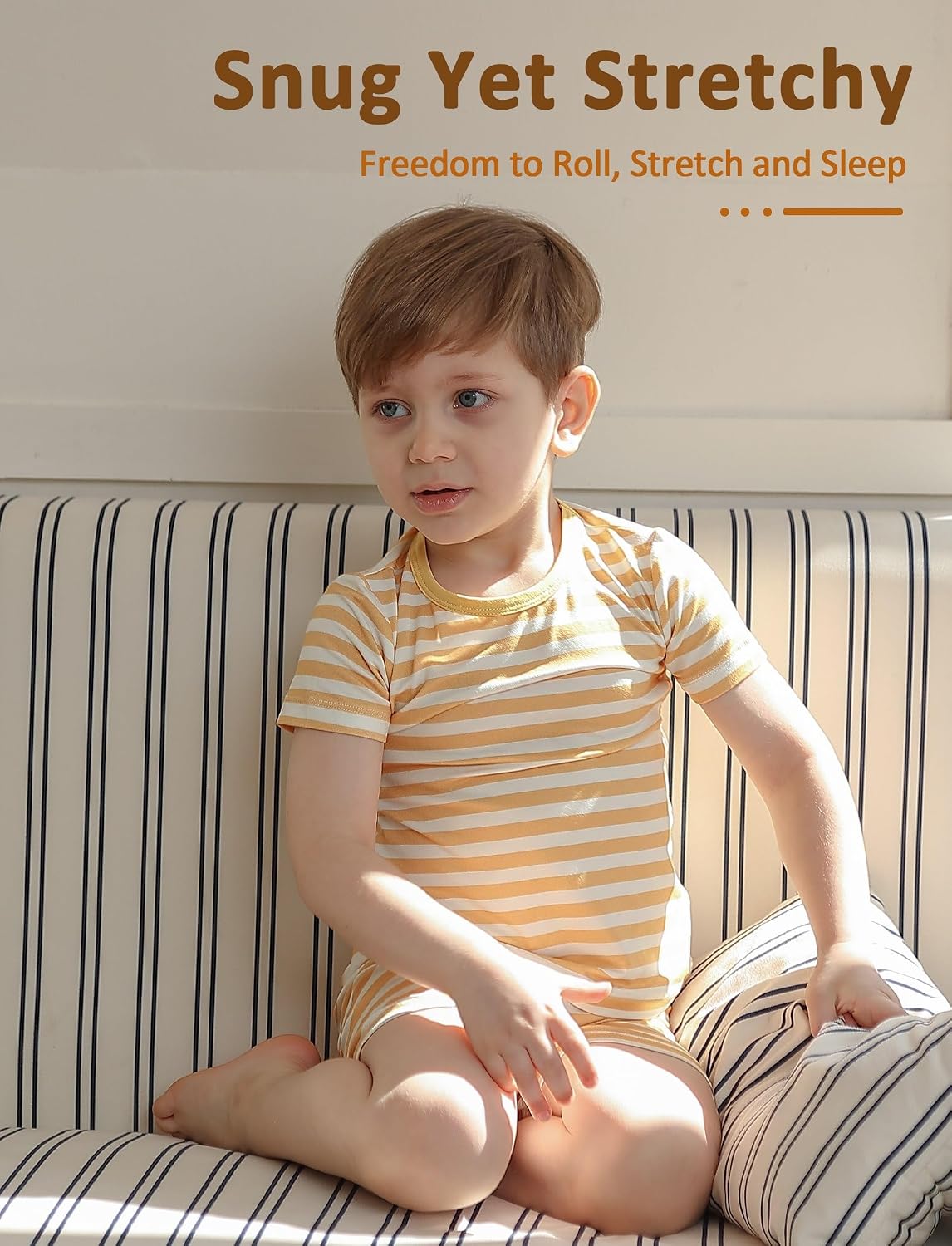 JunNeng Bamboo Viscose Pajamas for Toddler Boy Girl 4 PCs Summer PJs 18M-7Y