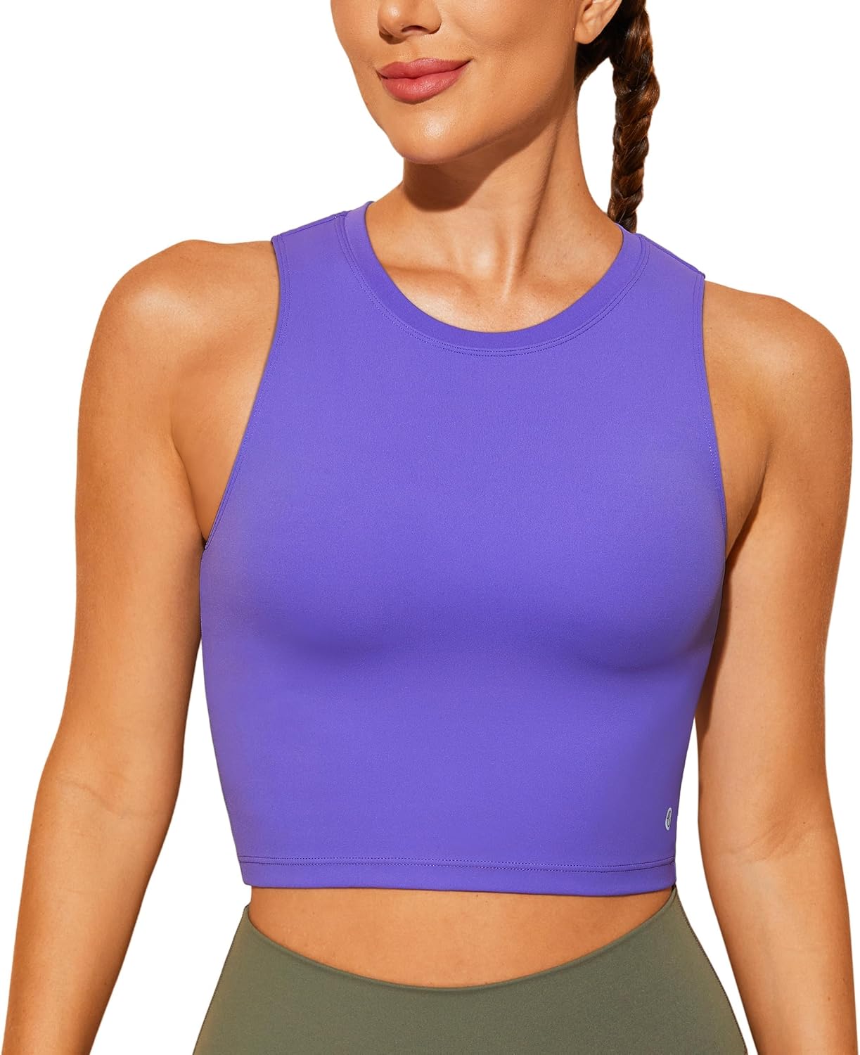 BAYDI Sportbeha voor dames, zonder beugel, bustier, afneembaar, gewatteerd, crop tops, hoog gesloten, tanktop, yoga, fitness, zachte beha, M