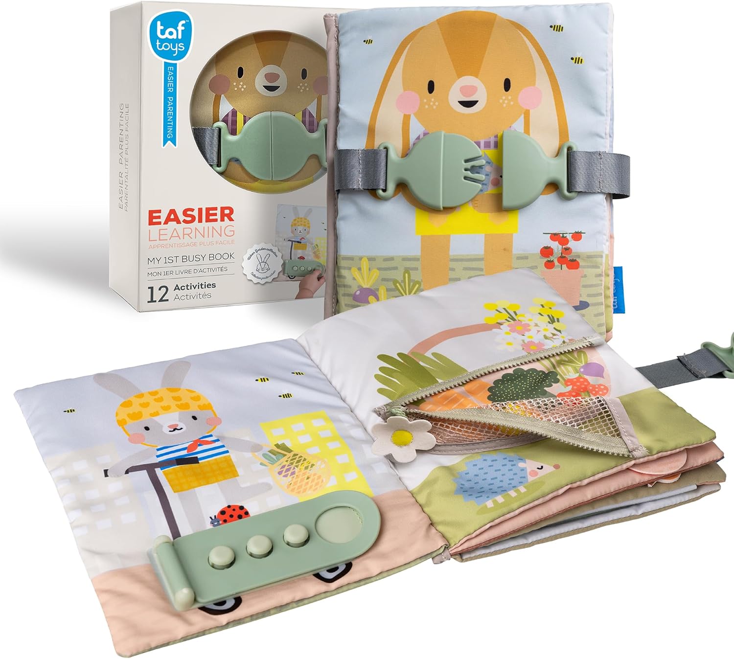 Taf Toys Peek-a-Boo Wat zit erin? Sensorisch speelgoed voor baby's vanaf 18 maanden, Montessori tissuespeelgoed voor kleurafstemming en fijne motorische vaardigheden, babyspeelgoed met verborgen