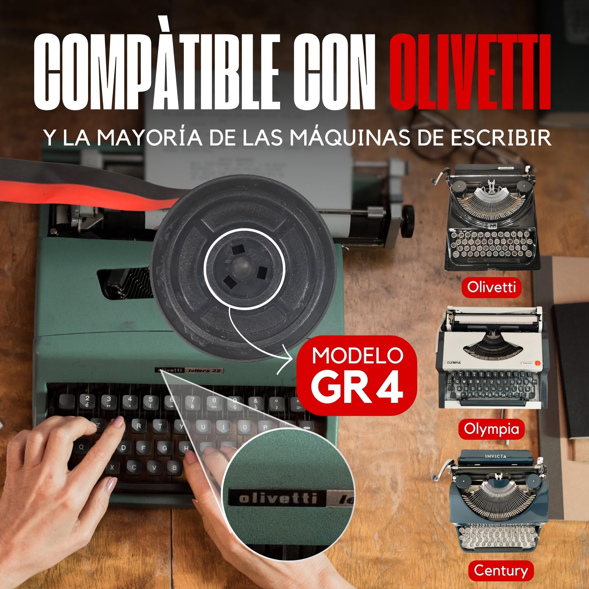 Nastri Per Macchina Da Scrivere - 2 Nastri Bicolore Rosso/Nero, Nylon, 7 Metri, Compatibili Con Olivetti - Foto 10