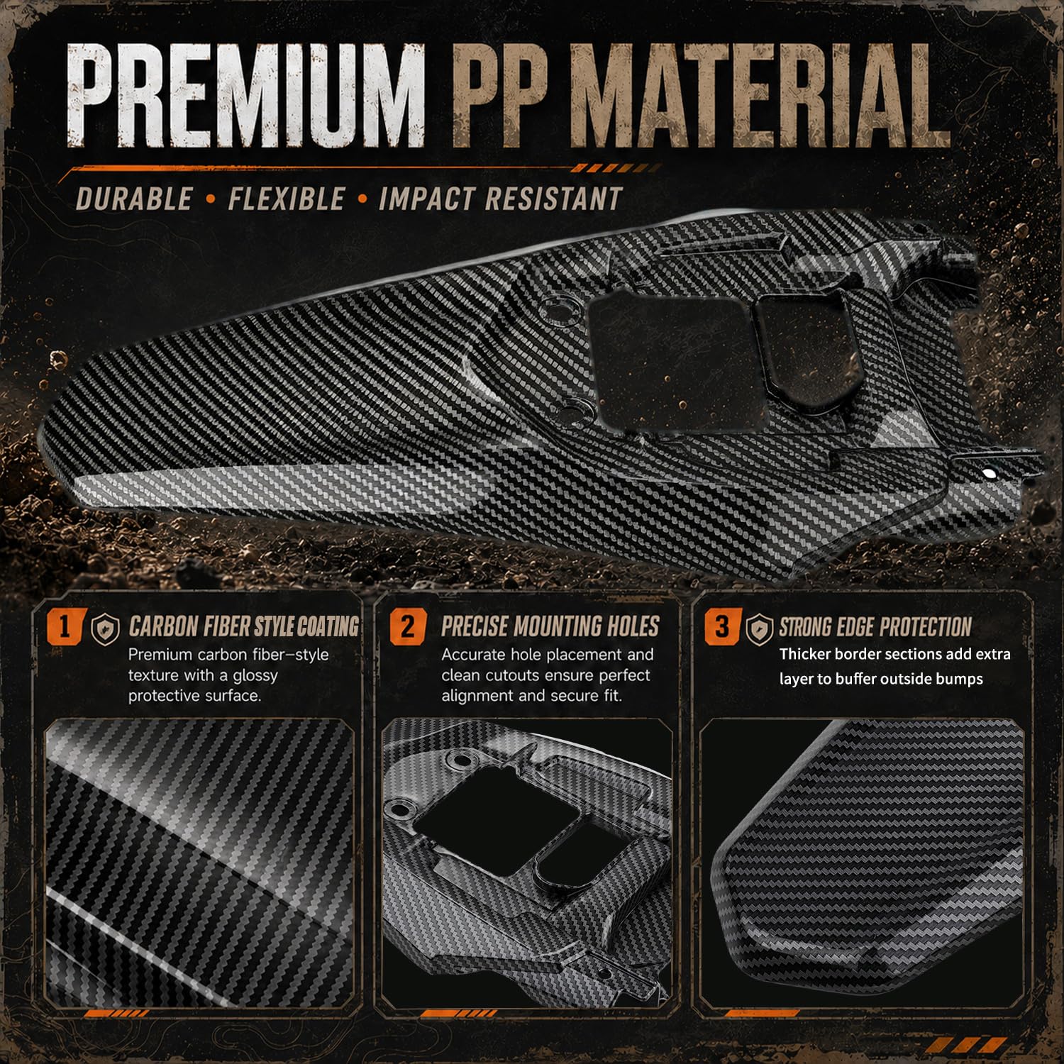 Ultra Bee Garde-boue arrière de moto Motif fibre de carbone | en plastique ABS épais pour moto tout-terrain électrique Sur-Ron Ultra Bee