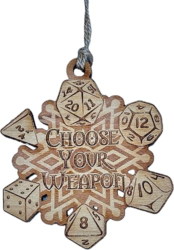 Adorno - Elige tu arma copo de nieve - Madera cruda 3x3 pulgadas