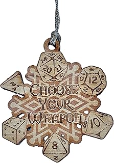 Ornament - Choose Your Weapon Snowflake - Raw Wood 3x3in