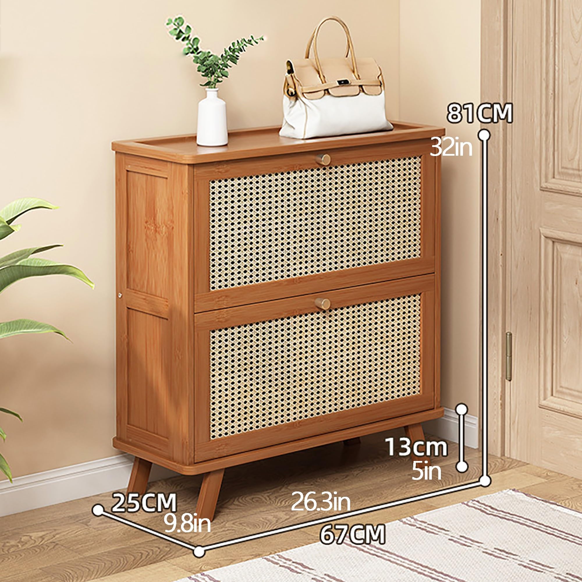 Meuble à Chaussures | Armoire à Chaussures 2 Tiroirs Rabattables Blanc 80x34x116 Cm Cds80945 91137176