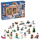 LEGO City 2024 Advent Calendar, Holiday Countdown Gift for Ages 5 and Up, 24 Surprises for Kids, Fun Miniature Christmas Figures with Festive Sweaters, Santa and Mrs. Claus Minifigures, 60436