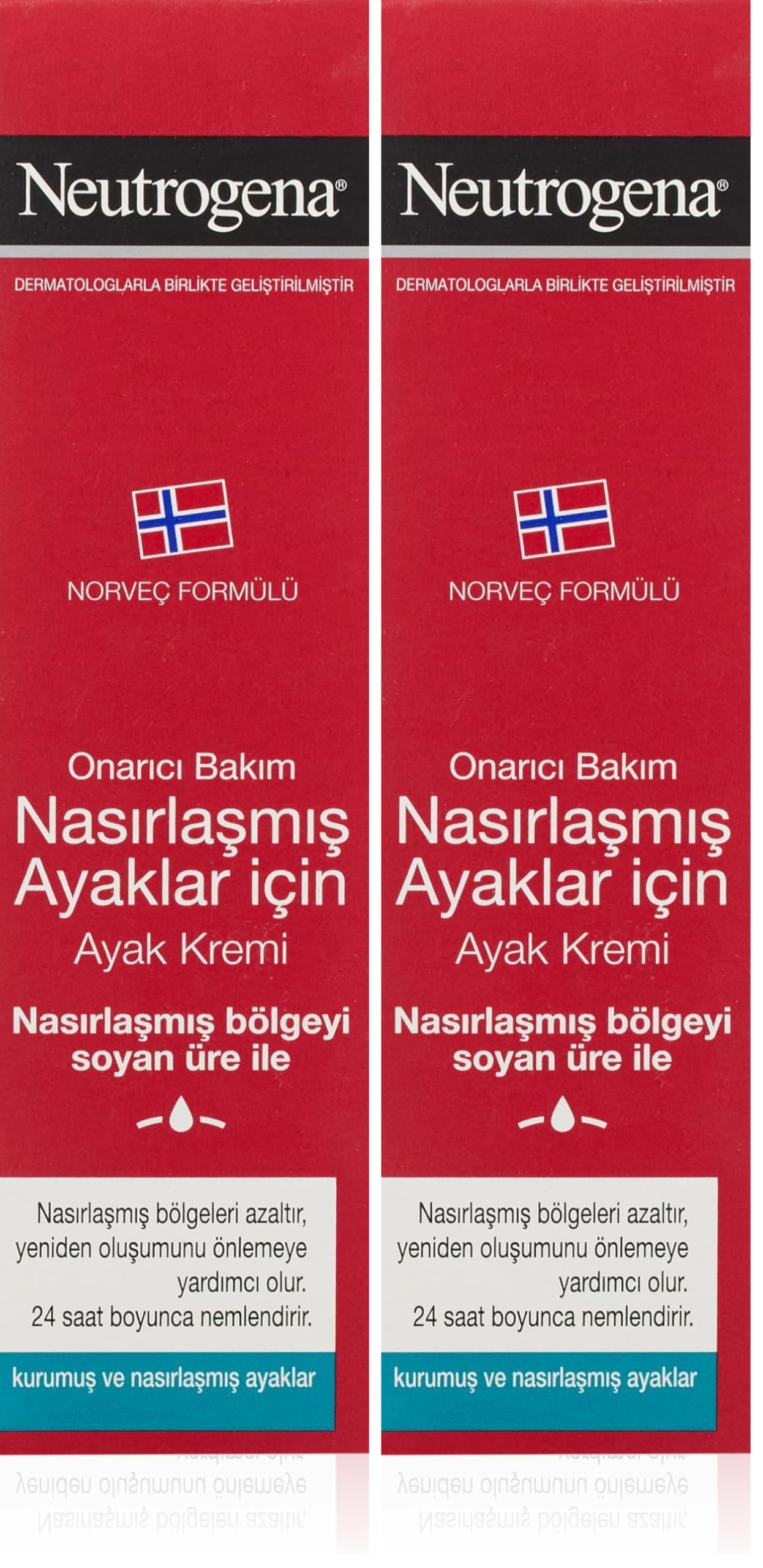neutrogena norveç formülü nasırlaşmış ayaklar için ayak kremi (50 ml) (2 paketi)