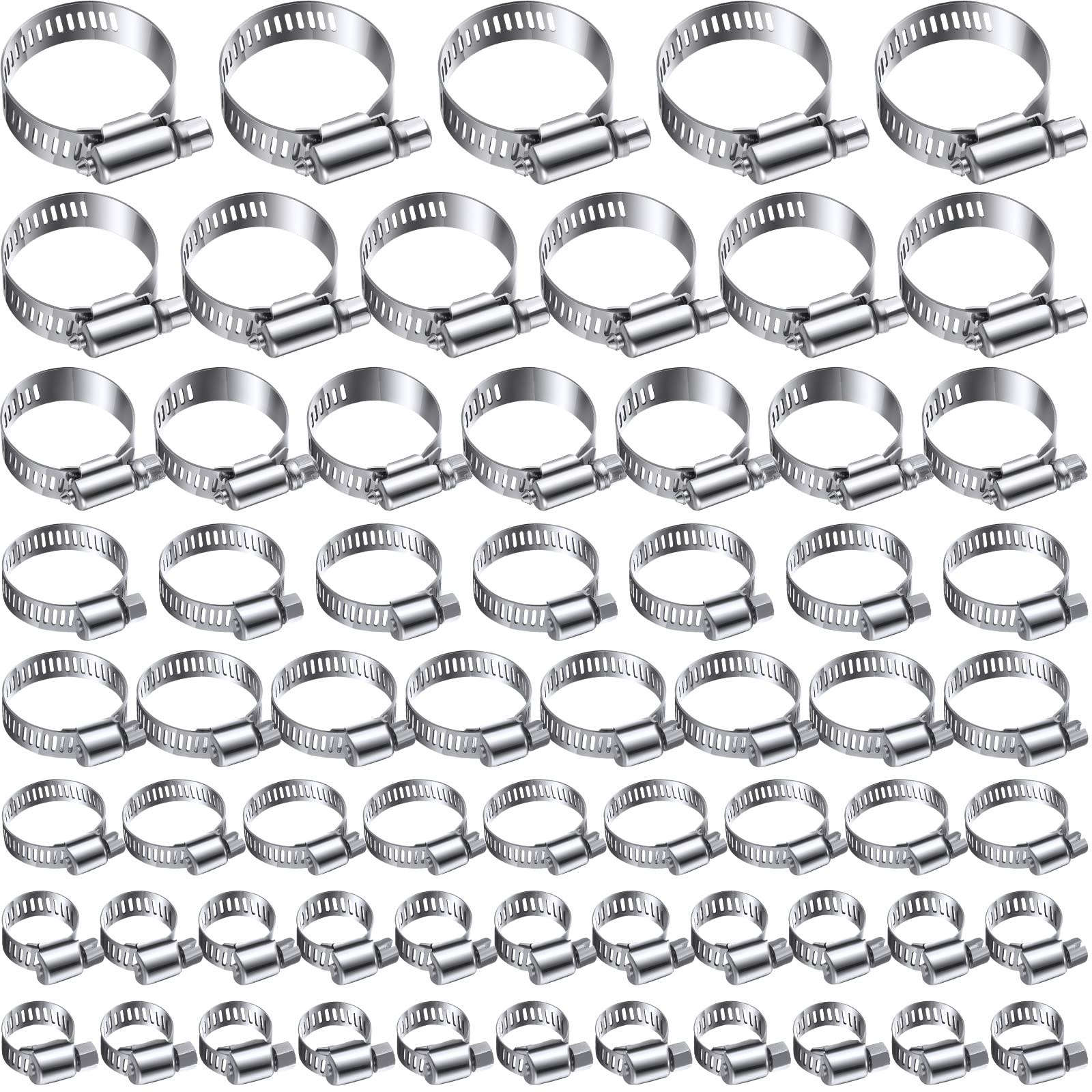 Mua 140 Pcs Hose Clamps Kit 304 Stainless Steel Hose Clamp Assortment 1/4''–1-1/2''(6-38mm) Worm