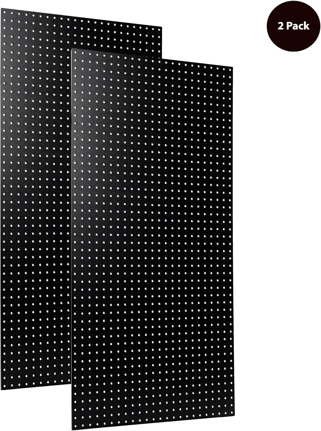 Triton Products High Density Fiberboards - Set of 2 Pegboard Wall Panels for Garage Storage and Organization, 24" x 48" (Black)