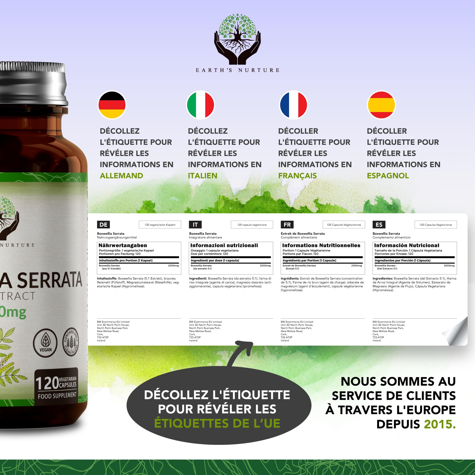EN Boswellia Serrata | Boswellia Haute Teneur 5:1 Extrait - 2000 mg Boswelia par Portion | 120 Gélule | Sans OGM Sans Gluten Sans Produit Laitier | Fabriqué au Royaume-Uni