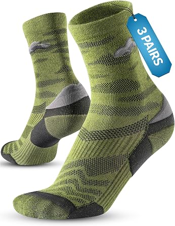 Rahhint Merino Wool Trail Running Socks Breathable Coolmax Moisture Wicking Cushioned Anti-Blister Lightweight for Hiking
