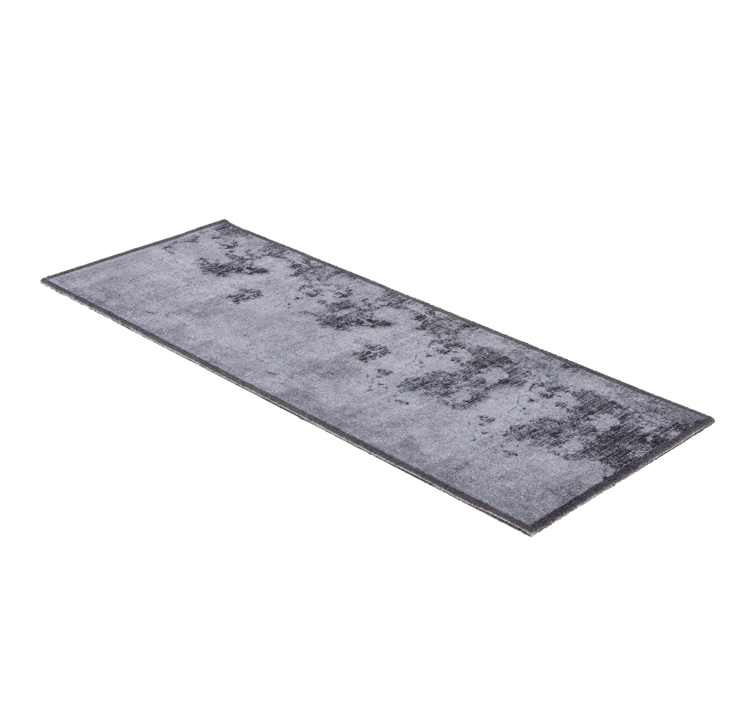 Waschbare Fußmatte innen rutschfest - Beton grau 50 x 130 cm (Rechteckig)
