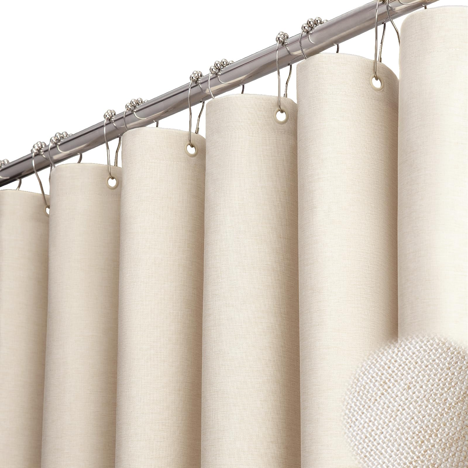 Photo 1 of BTTN Linen Textured Shower Curtain Set 72x90 Cream