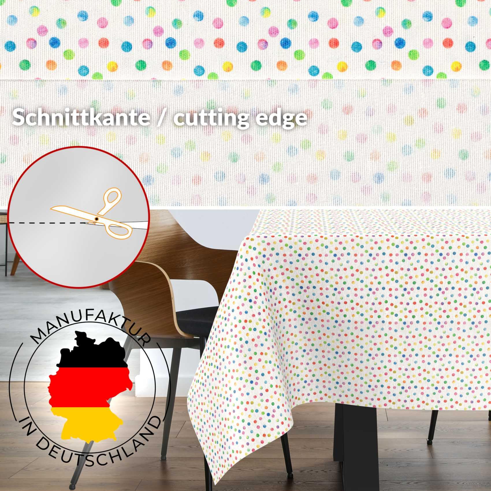 ANRO Mantel de Mesa Tela 70% Algodón 30% Poliéster | Diseño Mimi | Rectangular Ovalado Redondo | Fácil Limpieza 280x140 cm