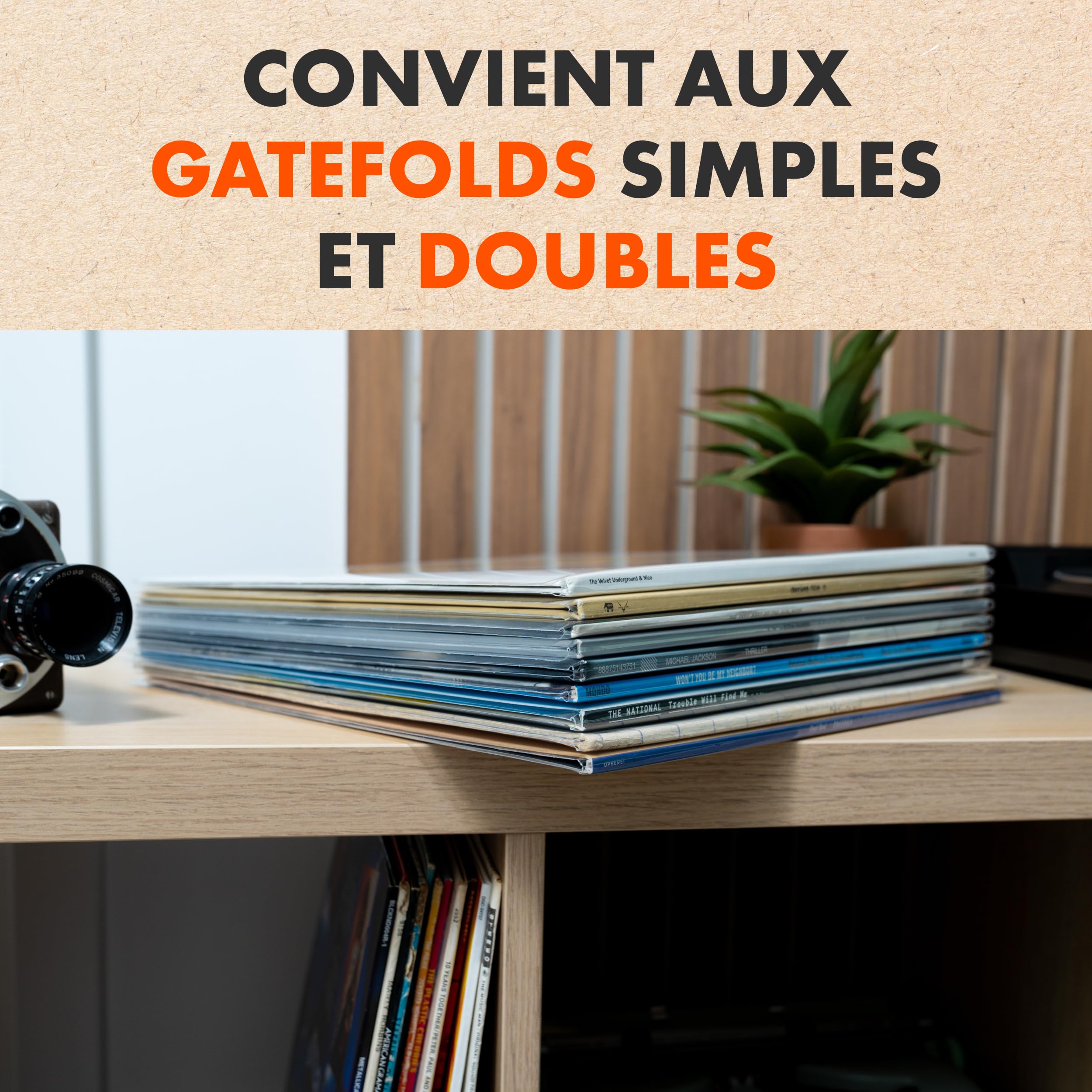 50x Pochettes GATEFOLD Disque Vinyles 33 Tours | Dépliables Pochettes Crystal pour 33T Albums LP Simples Doubles | Polypropylène Plastique Transparente
