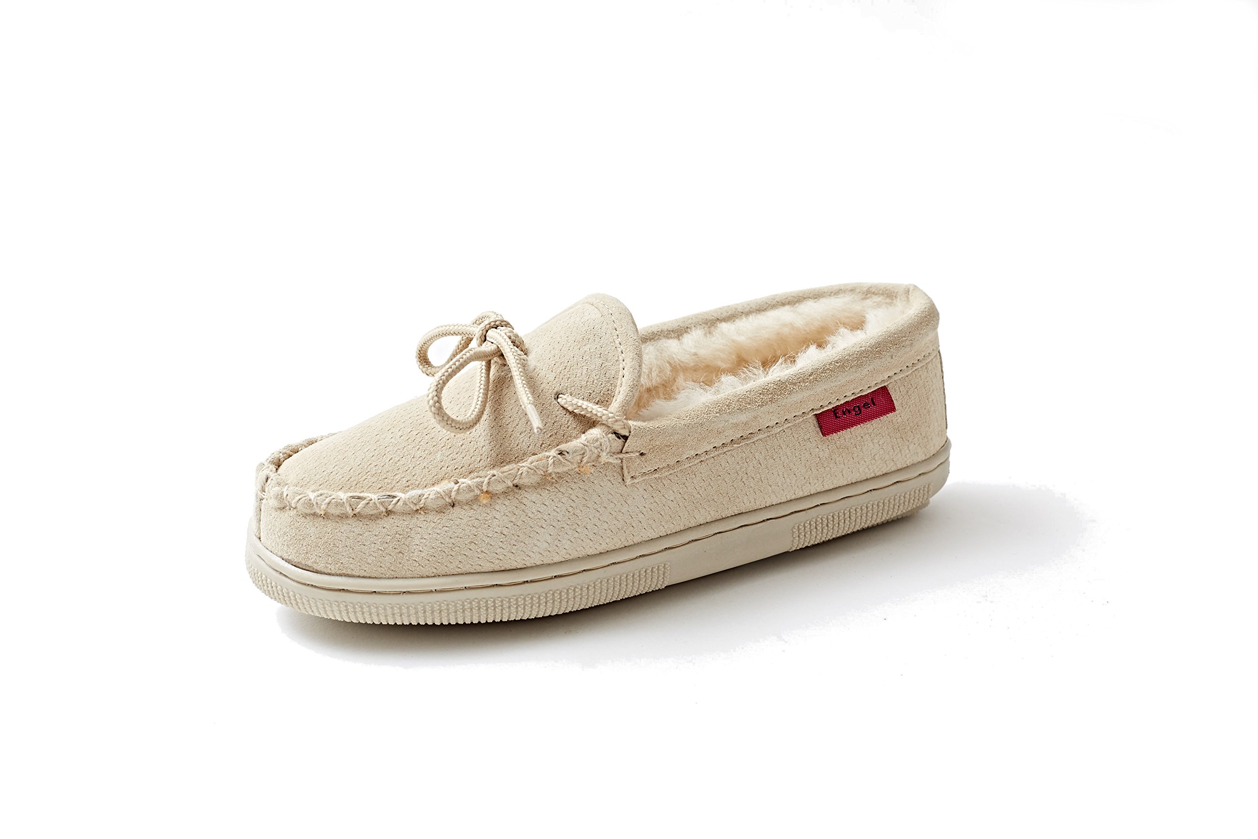 Reissner Lammfelle | Engel Hausschuhe ELBA | Mokassins | Veloursleder | Innenfutter echtes Merino Lammfell aus Australien