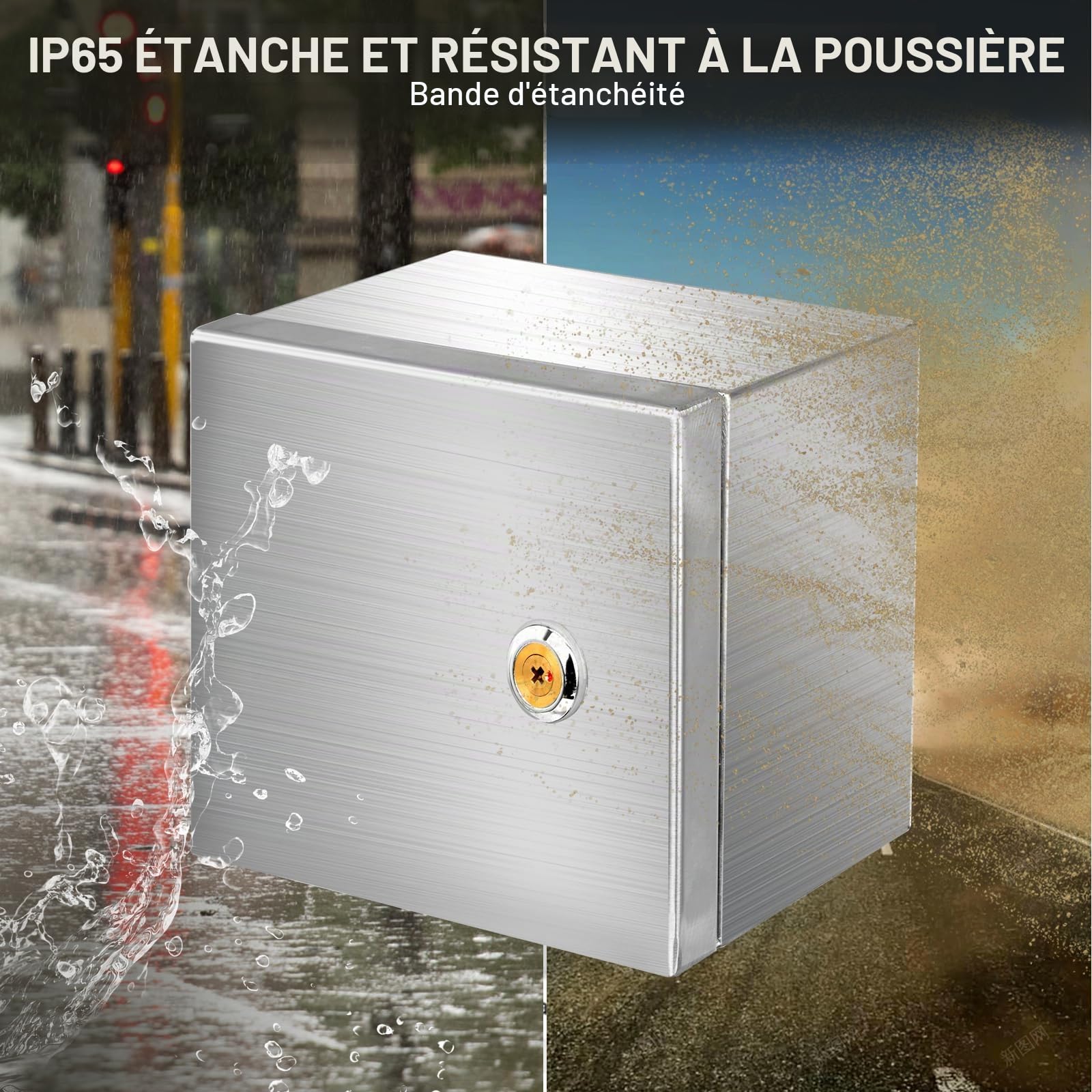 Acier Inoxydable 304 Armoire Boîtes de Distribution 160 * 130 * 120MM,Boîtier Mural pour L'extérieur/Intérieur avec Serrure