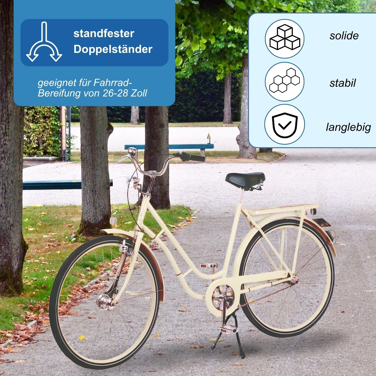 Red Loon Fahrradständer Zweibeinständer - 26 27 28 Zoll - Doppelständer Fahrrad Ständer Aluminium/Stahl - universell MTB Citybike eBike Hollandrad Trekkingbike
