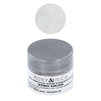 Roxy & Rich Hybrid Sparkle Dust Powder Food Color 2.5 Grams, Satin White