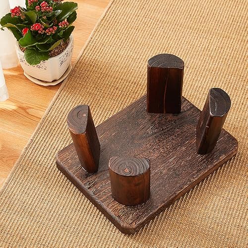 Miniatura 4 de Taburete de madera, taburete rectangular para mesita de noche, escalera para cocina y baño, taburete reposapiés debajo del escritorio, súper