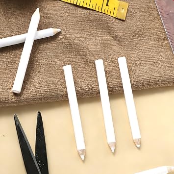 Thinp 7PCS Fabric Pencils for Sewing, White Water Soluble Sewing Fabric Maker White Marking Pencils Tailors Chalk for Quilting, Tailors, Dressmaker & DIY Crafts (8.75cm)