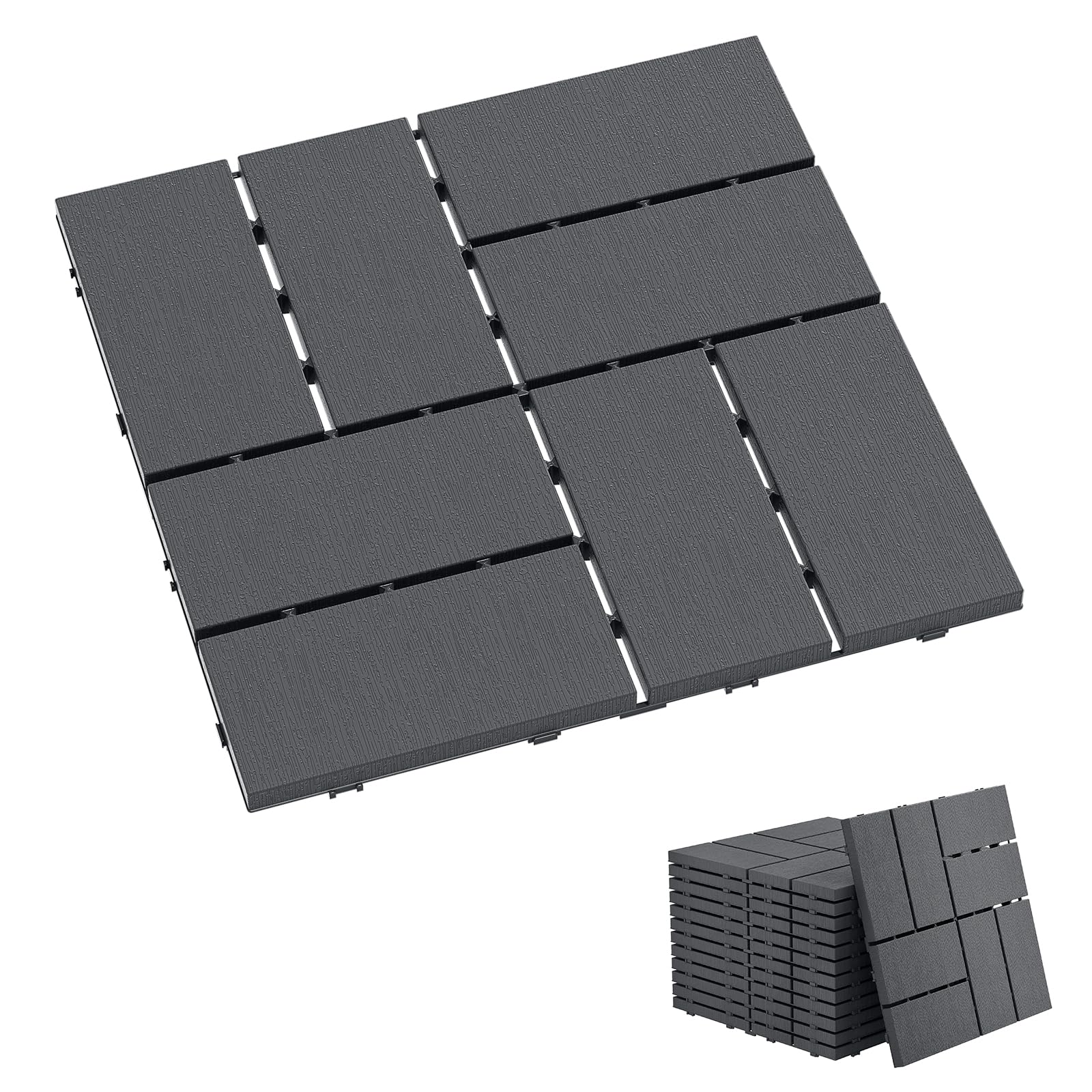 YRHome 5 m² – 55 płytek o wyglądzie drewna, płytki balkonowe, na klik, 30 x 30 cm, płytki tarasowe, odporne na działanie warunków atmosferycznych, antypoślizgowe płytki podłogowe, na taras, balkon