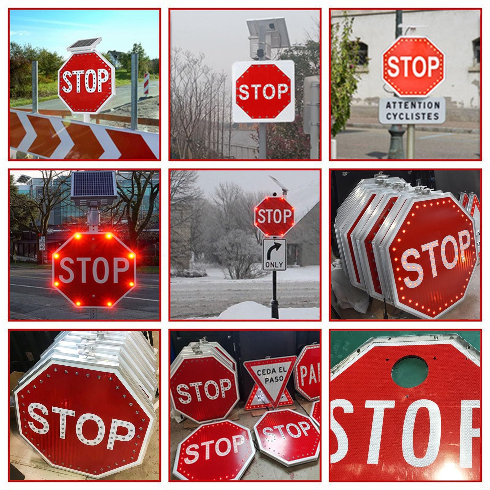 Señal de Stop de 24" - Señal de Stop de Gran Tamaño y Muy Visible para Obras de Construcción, Tráfico y Muelles - Resistente a la Intemperie, fácil instalación